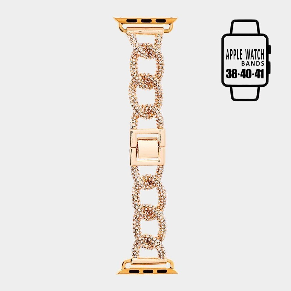 Rose Gold Crystal Link Apple Watch Band for Women